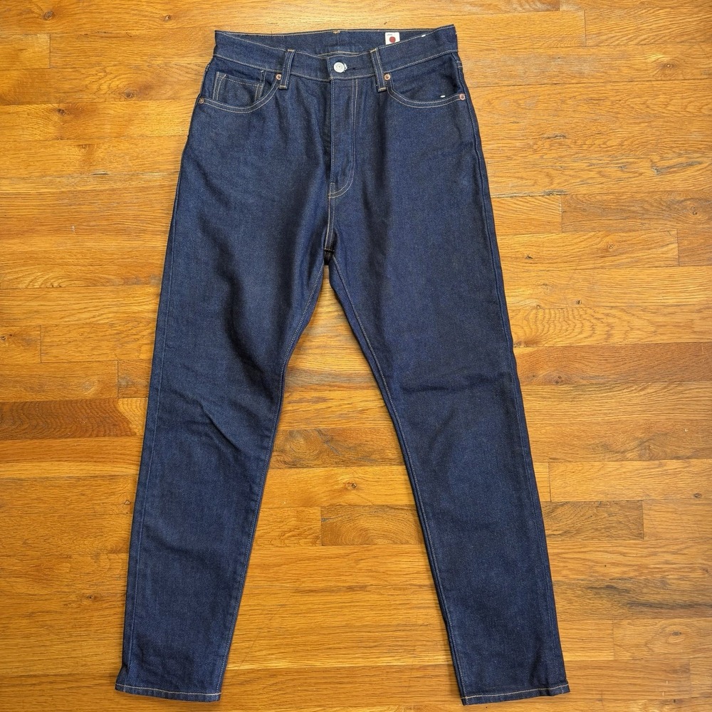 Levis Japanese Selvedge High Rise Slim Jeans Dark Denim 28x29 Womens Blue Tag E